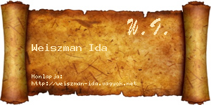 Weiszman Ida névjegykártya